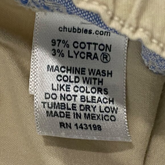 Chubbies Shorts 5.5 Inseam Mens Size L Khaki Elastic Waist Cotton Stretch - Picture 6 of 7